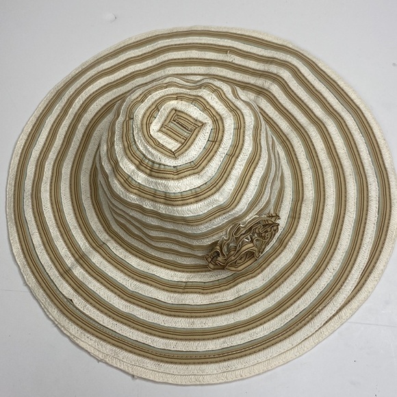 AUGUST Paper Blend Straw Wide Floppy Sun Beach Hat - Picture 3 of 10